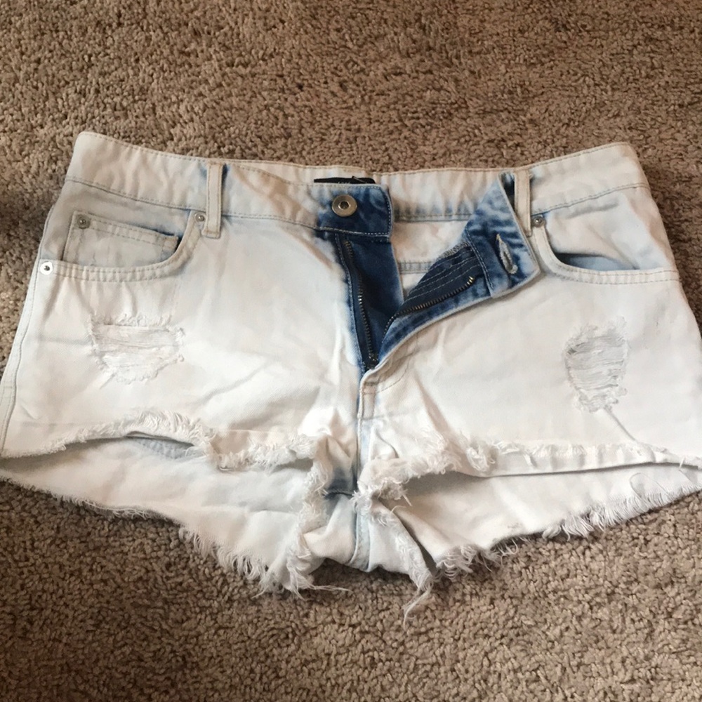 Ripped jean shorts